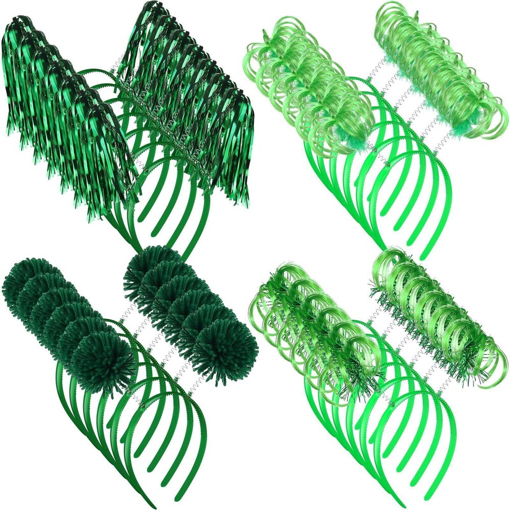 6535 24 Pcs Pom Pom Headband Tinsel Wrapped Ponytails Head Bopper Costume